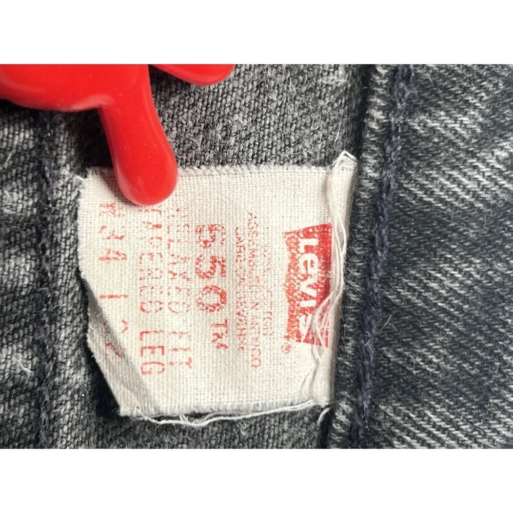 Levi Strauss Size34 (1996) 550 Washed Black Vintage Denim Jeans Orange Tab